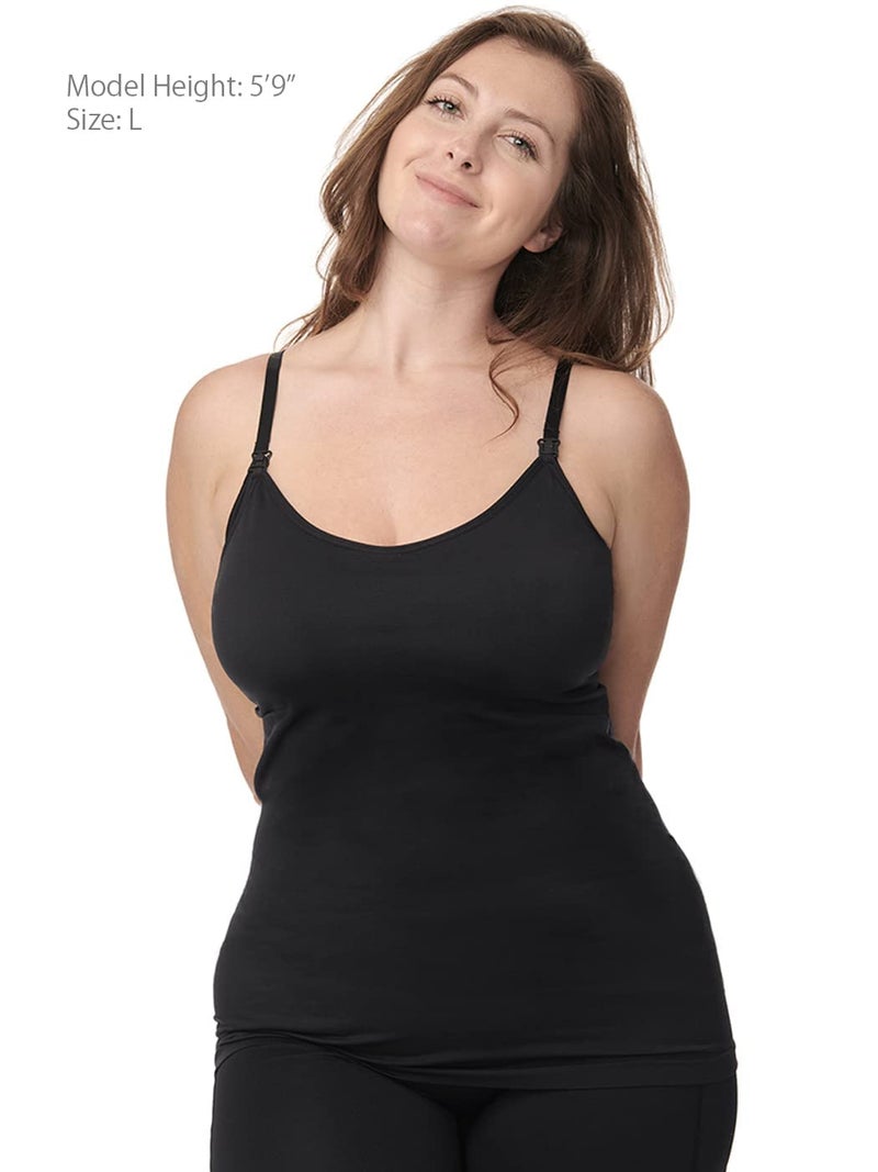 Under Control Nursing Cami Tank Tops for Breastfeeding Women Nursing Tops Maternity Shirts, Camisoles with Built in Bra 3Pack (as1, Alpha, m, Regular, Regular, Grey/Pink/Black) - Image 4